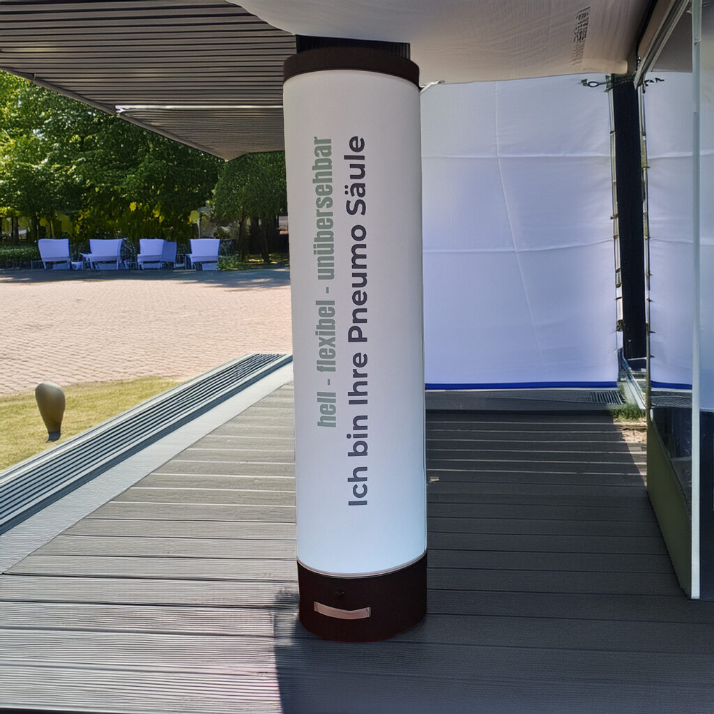 Beleuchtete pneumatische Säule mit integriertem Akku für Events