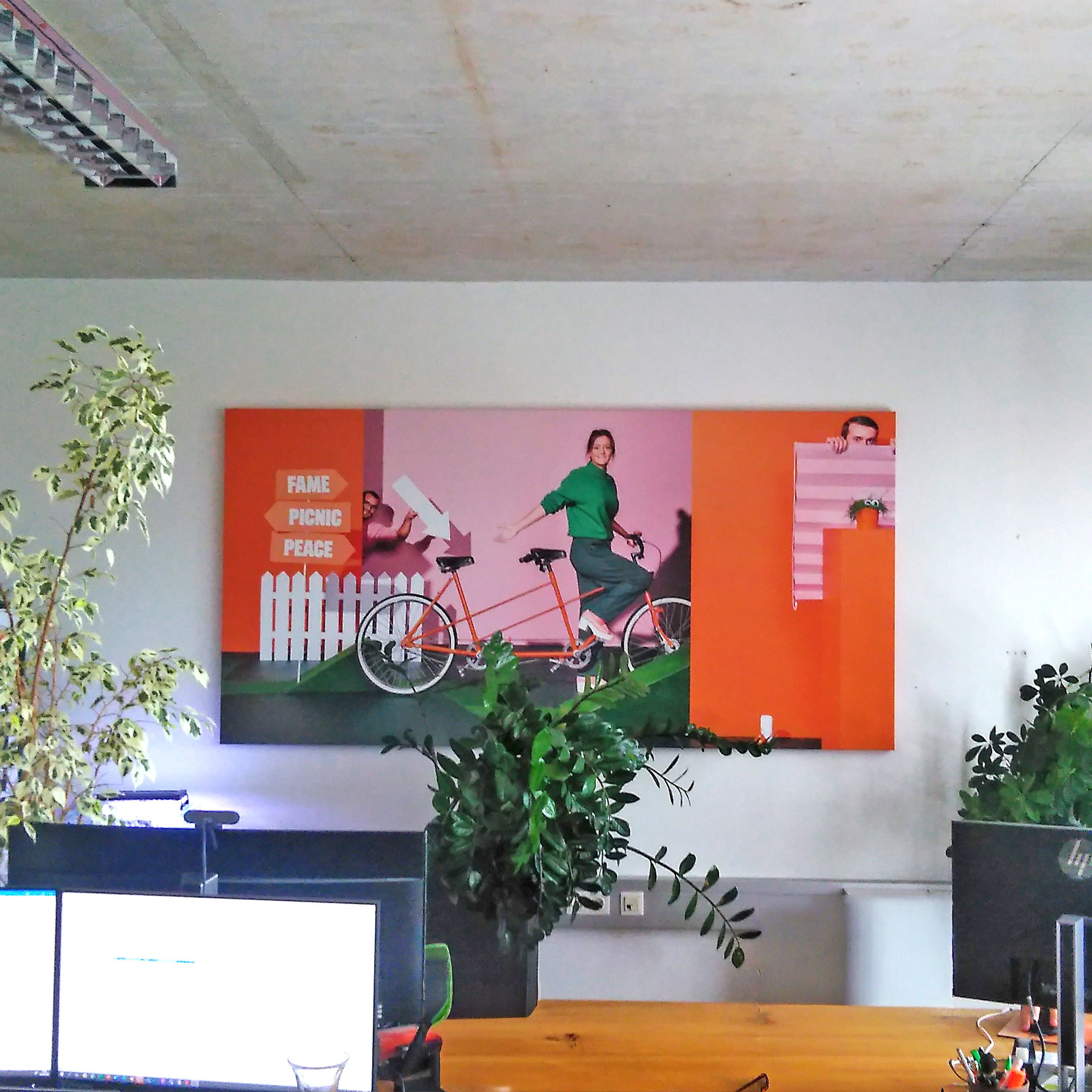 Individuell gestaltetes Akustik-Wandpaneel im Büro