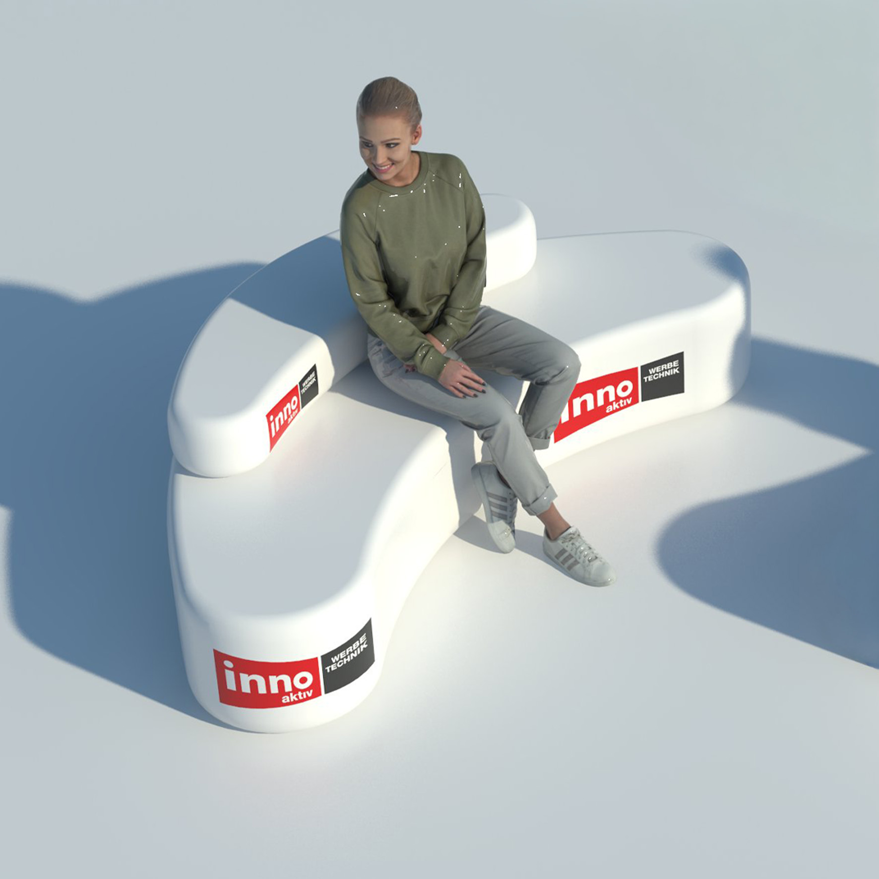 Moderne pneumatische Couch für entspanntes Sitzen auf Events