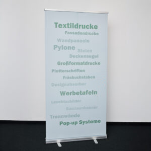Rollbanner in der Basic Variante mit Textildruck