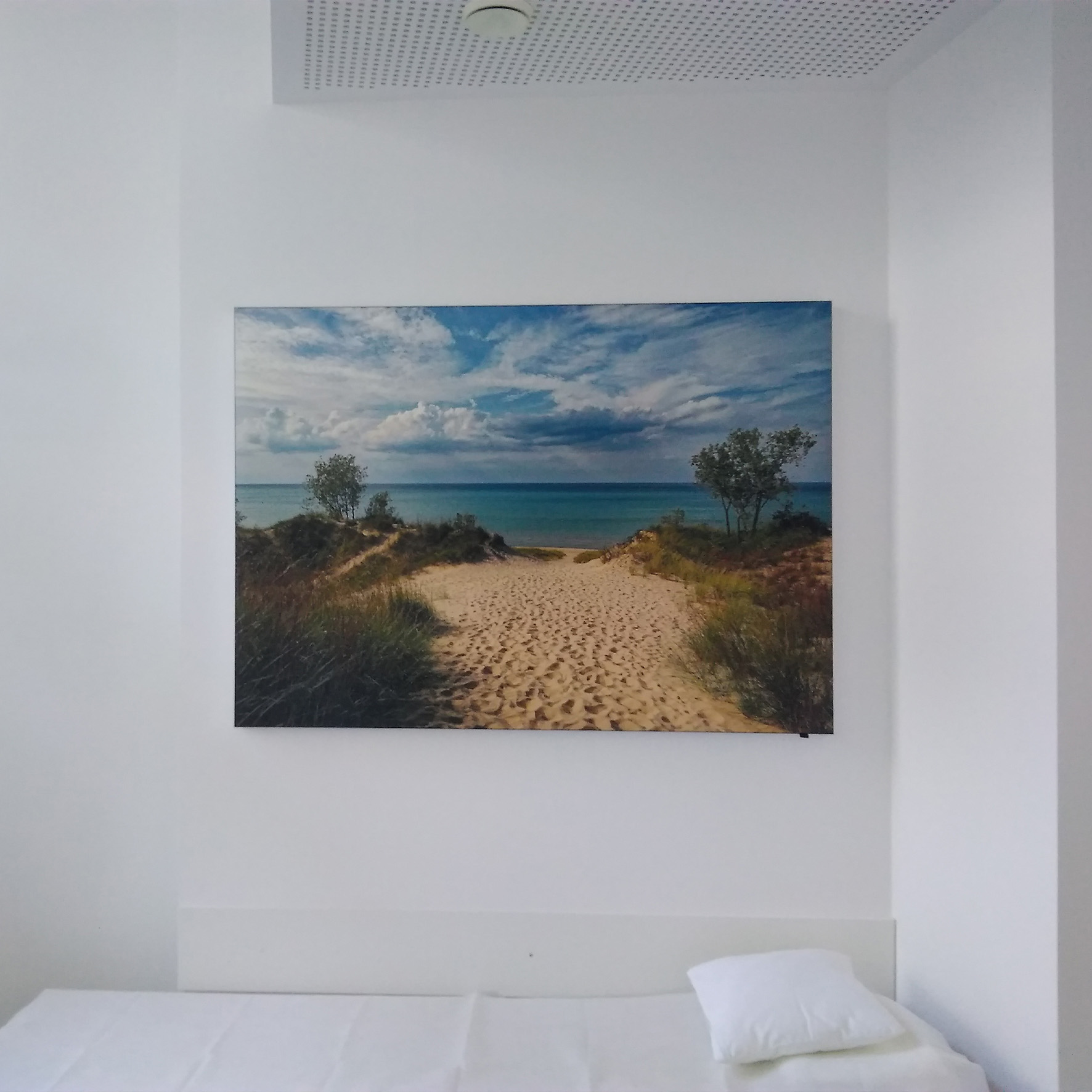 Individuell gestaltetes Akustik-Wandpaneel in Arztpraxis