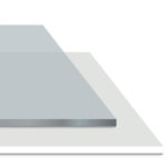 Detailansicht einer Acrylplatte in glasklar oder weiß