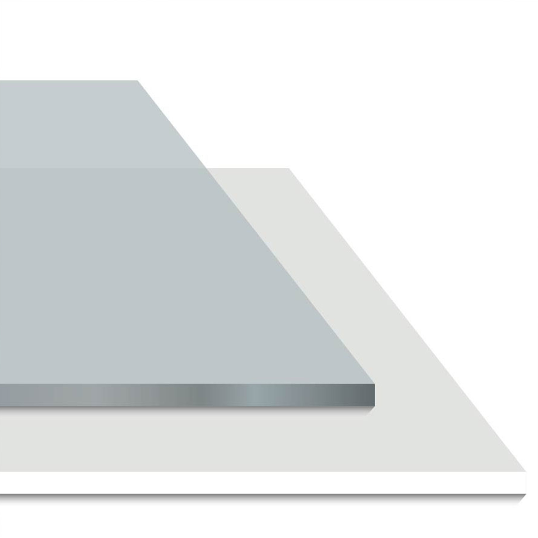 Detailansicht einer Acrylplatte in glasklar oder weiß