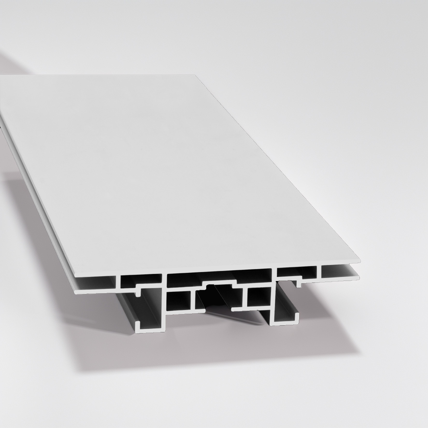 Detailansicht eines Aluminium Profils für einen beleuchteten Textil Aufsteller