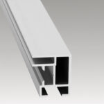 Detailansicht eines Aluminiumprofils für textile Wandrahmen