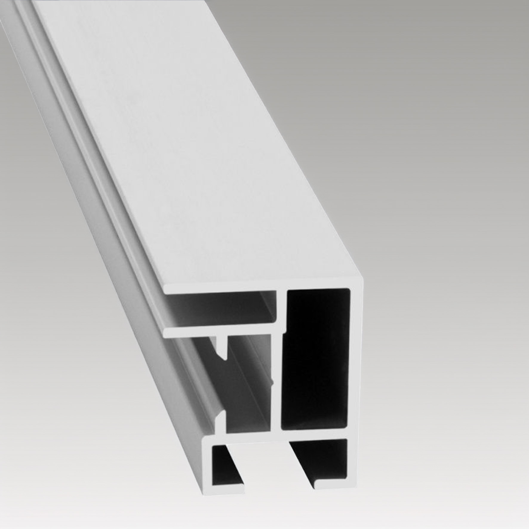 Detailansicht eines Aluminiumprofils für textile Wandrahmen