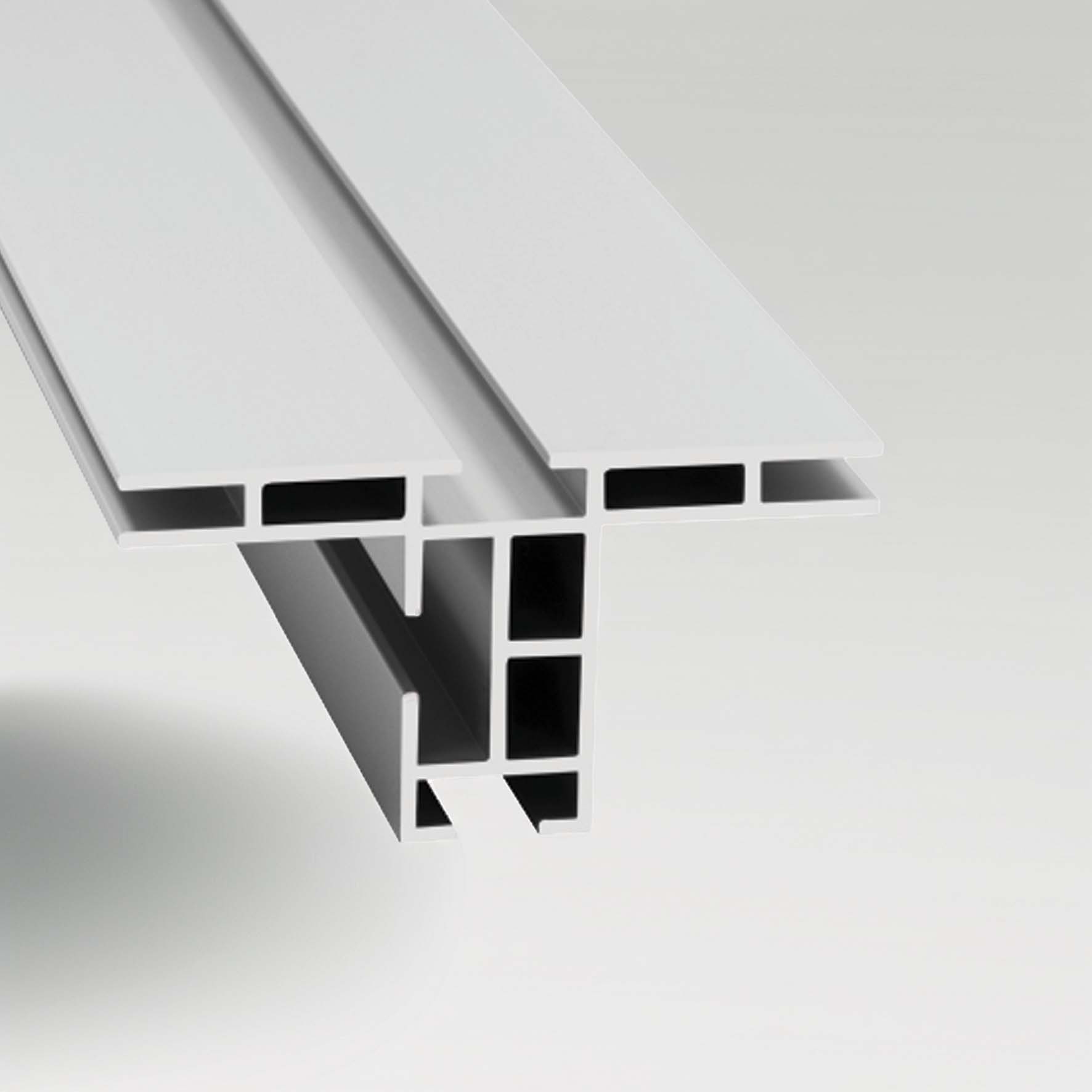 Detailansicht eines Aluprofils für einen beidseitig bespannten Textilrahmen